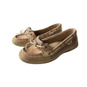 Sperry Top Sider Angelfish Boat Shoe Tan Leather Memory Foam 9102047 Size 9 READ